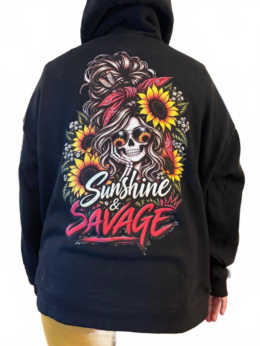 Custom EFAN TX Black Zip Hoodie w/Sunshine & Savage Design